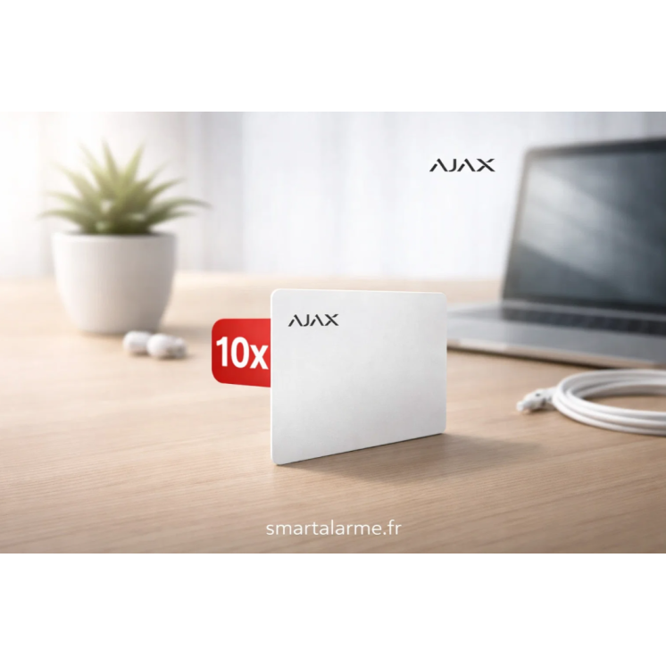 Ajax Pass-W (10 pcs) – Badges d’accès sans contact blancs
