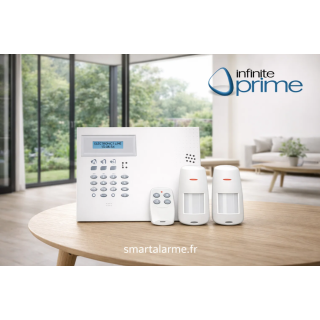 Kit alarme sans fil INFINITE PRIME – Centrale + 2 détecteurs IRP + tél