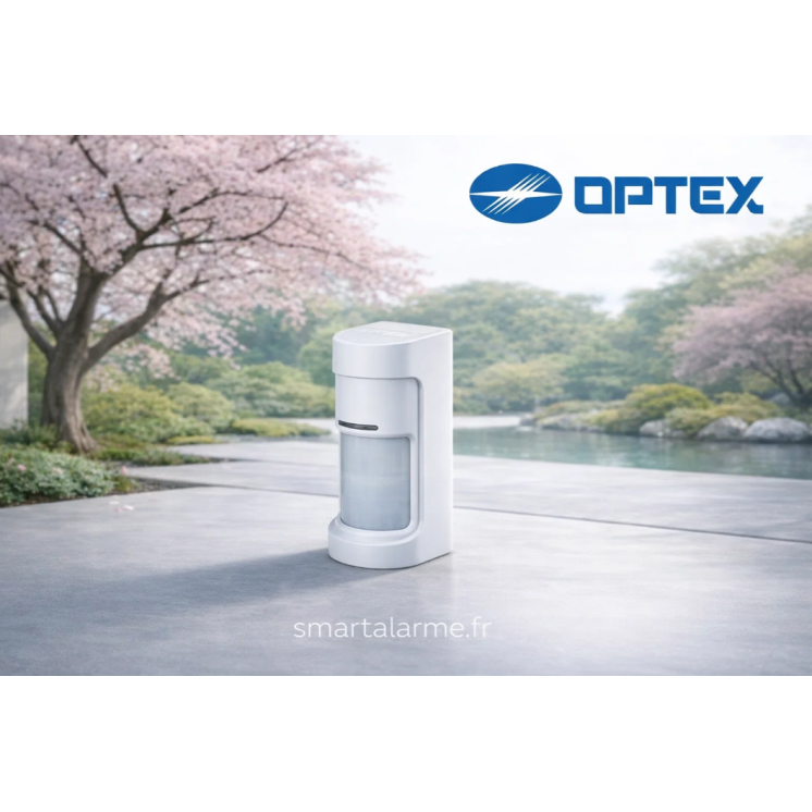 Détecteur extérieur Optex WXI-R 12m 180° double PIR professionnel