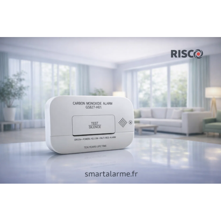 Détecteur de monoxyde de carbone sans fil Risco RWT6CO80000B