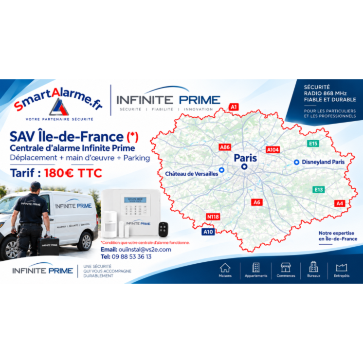 SAV (Service Après-Vente) pour les alarmes Infinite Prime