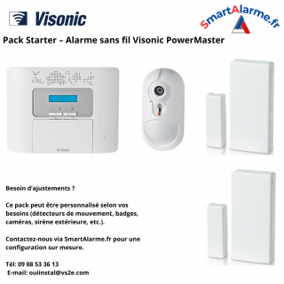 Pack Starter – Alarme sans fil Visonic PowerMaster 30 avec caméra