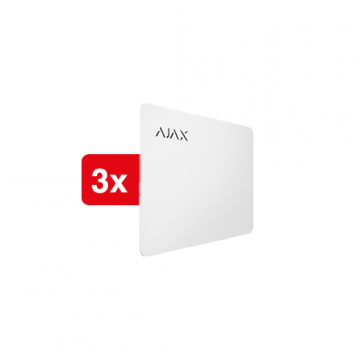 Ajax Pass-W (3 pcs) – Badges d’accès sans contact blancs