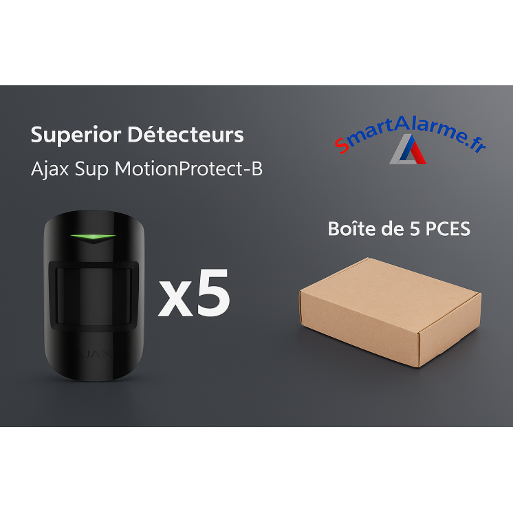 Pack Ajax Sup MotionProtect-B (x5) – Détecteurs de mouvement noirs