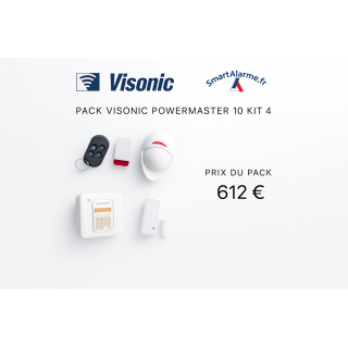 Pack Visonic PowerMaster 10 Kit 4 - Système d'Alarme Maison Sans Fil C