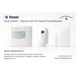 Pack Starter – Alarme sans fil Visonic PowerMaster 30 avec caméra