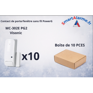 Pack Noël 10x Visonic MC-302E PG2 – Contacts d’ouverture sans fil Powe