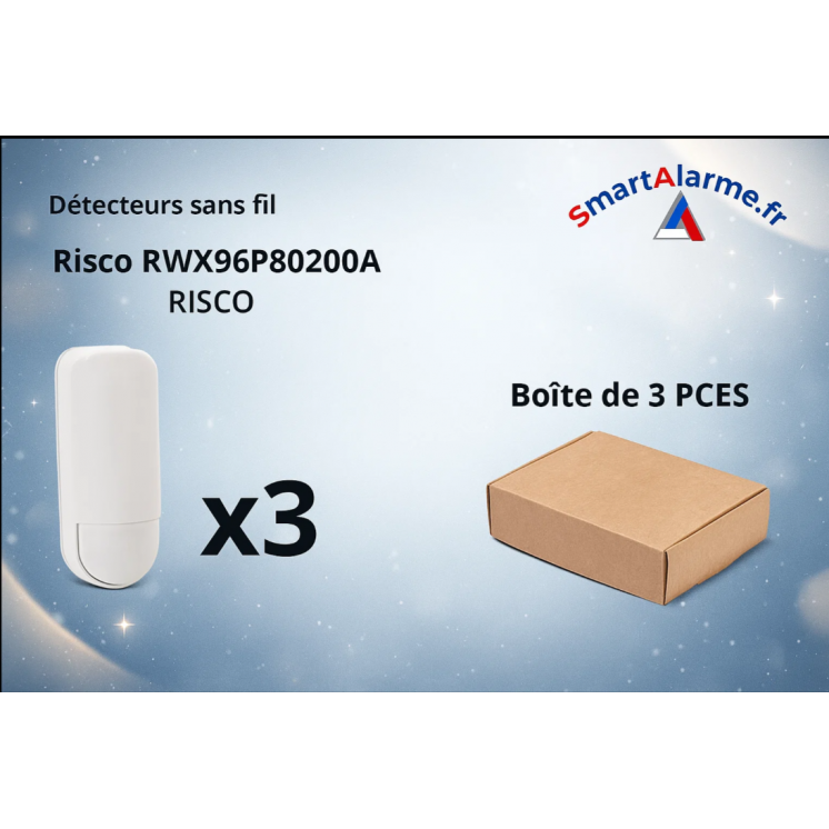 Pack Noël 3x Risco RWX96P80200A – Détecteurs sans fil 868 MHz pour ala
