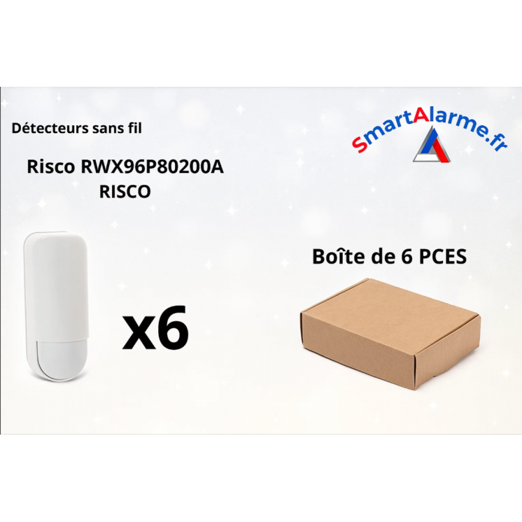 Pack Noël 6x Risco RWX96P80200A – Détecteurs sans fil 868 MHz pour ala