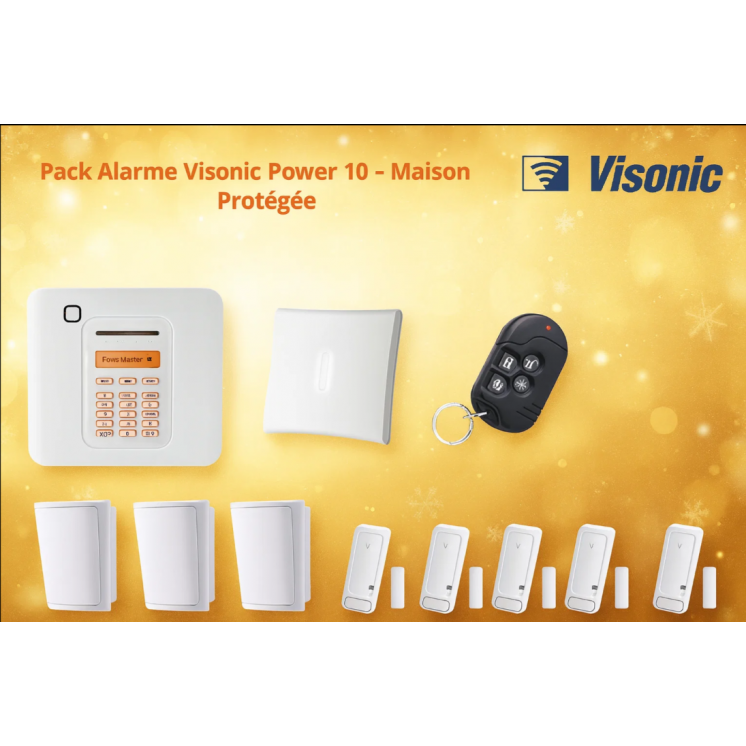 Alarme Maison Visonic Power 10 | Pack Sécurité Sans Fil