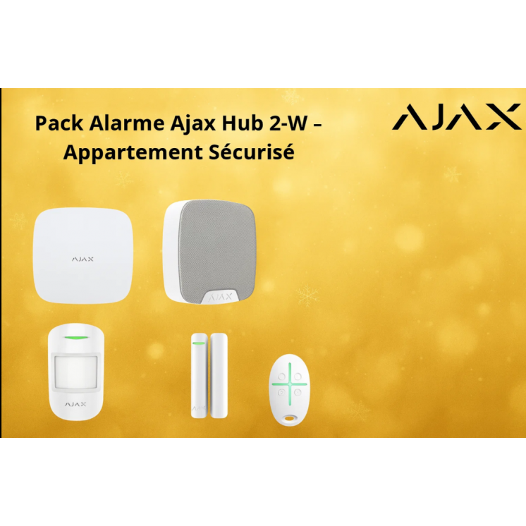 Alarme Ajax Hub 2-W Appartement | Pack Sans Fil Noël