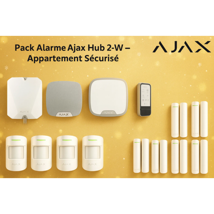 Pack Alarme Ajax Hub Hybrid (4G)-W – Entreprise | Gamme Superior