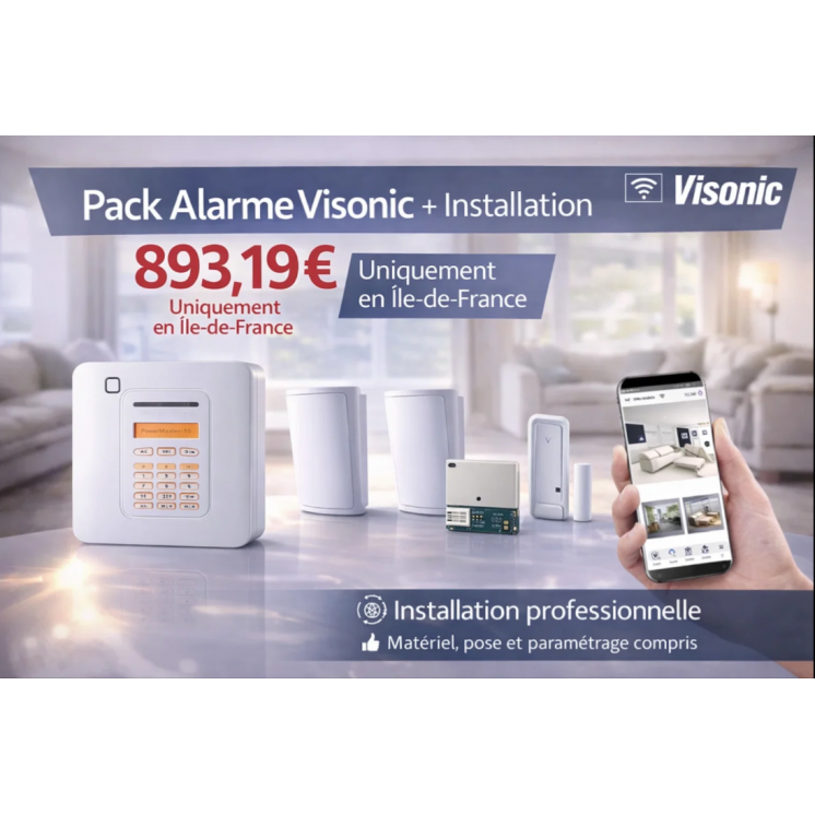 Pack Alarme Visonic PowerMaster PG10 – Installation incluse en Île-de-France