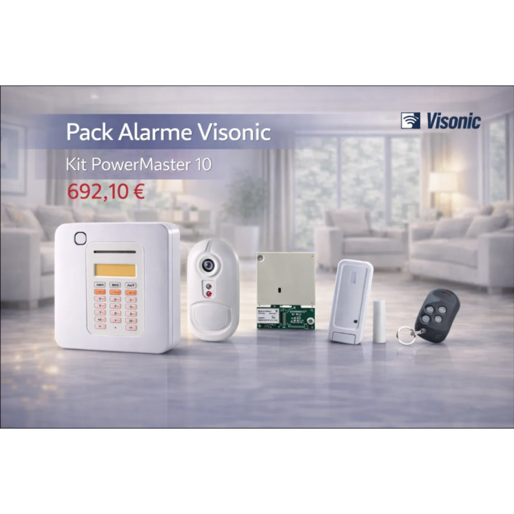 Pack Visonic Sécurité Totale - Centrale PowerMaster, PowerLink3, Téléc