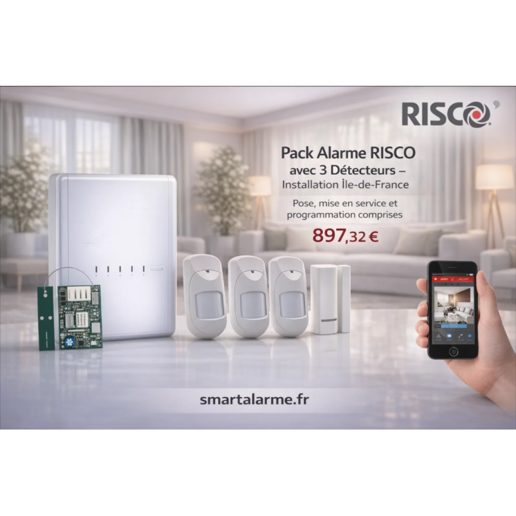 Pack Alarme RISCO avec 3 Détecteurs – Installation Île-de-France