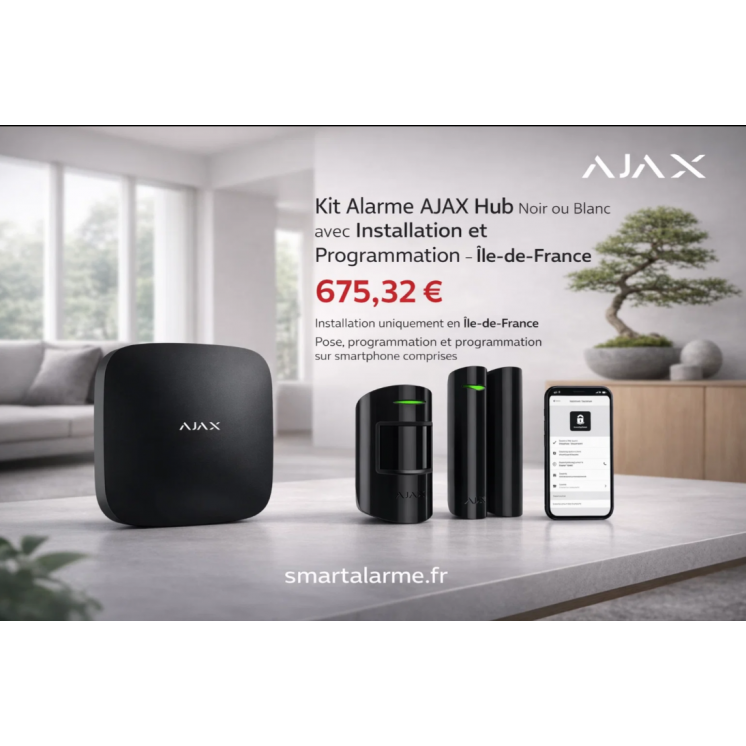 Kit Alarme AJAX Hub Noir ou Blanc avec Installation et Programmation – Île-de-France