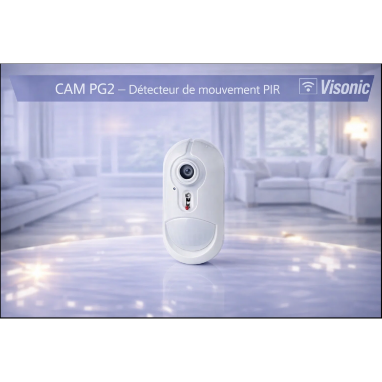 CAM PG2 Détecteur de mouvement PIR sans fil PowerG avec caméra intégrée
