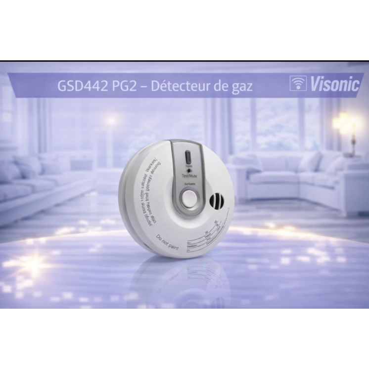 Visonic GSD442 PG2 - Détecteur de Gaz Sans Fil | Sécurité Domestique F