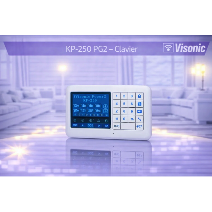 "Visonic KP-160 PG2 - Clavier de Sécurité Sans Fil avec Écran Tactile
