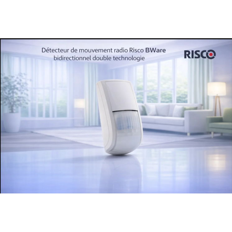 Détecteur de mouvement radio Risco BWare Bidirectionnel Double technologie