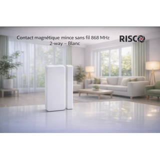 Contact magnétique mince sans fil 868 MHz 2-way. Couleur blanc