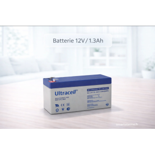 Batterie 12V 1.3Ah plomb étanche – alarme et interphone – Smartalarme.