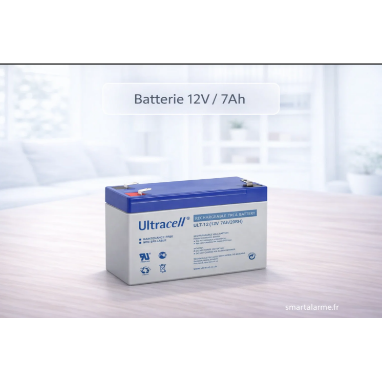 Batterie 12V 7Ah plomb étanche – alarme, vidéo, secours – Smartalarme.
