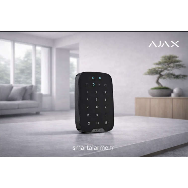 Ajax KeyPad Plus-B – Clavier sans fil noir avec badge RFID | Ajax Syst