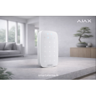 Ajax KeyPad Plus-W – Clavier sans fil blanc avec badge RFID | Ajax Sys